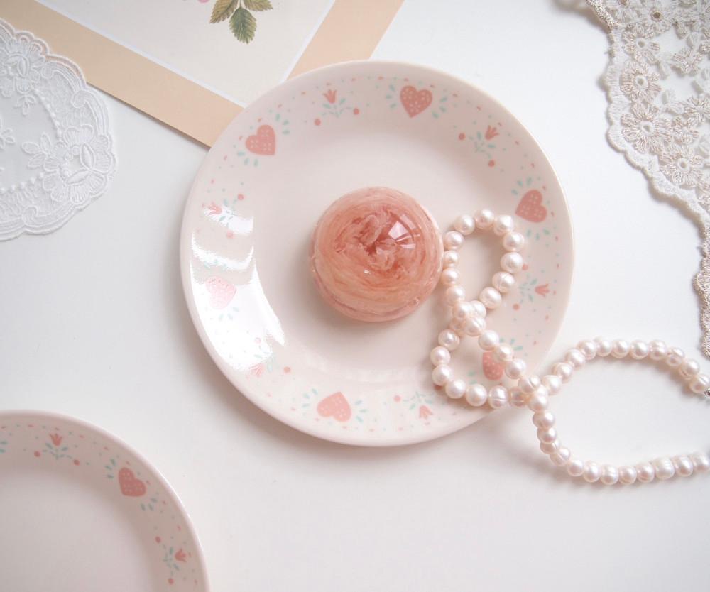 빈티지 코렐 핑크 포에버 유어스 하트 브레드 접시 17cm