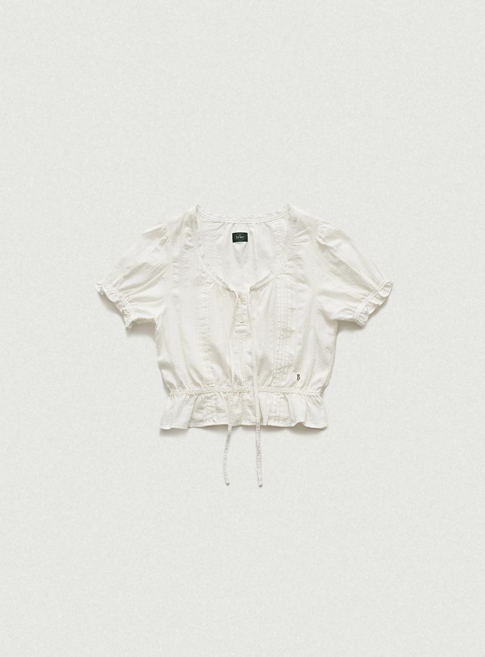White Sud Pleatib Blouse [5월 초 순차 배송]