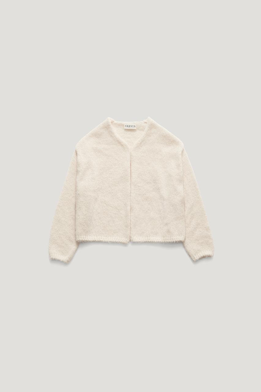 [02/26 AM10:21 3rd reorder] STRAW RECYCLE POLYESTER CARDIGAN _IVORY / ₩145,000