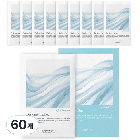 에이센트 퍼퓸 샤쉐 옷장방향제 S 05 에이프릴런더리 본품, 2.3g, 60개