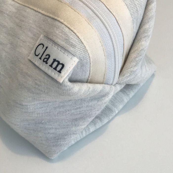 Clam round pouch _ Oatmeal gray