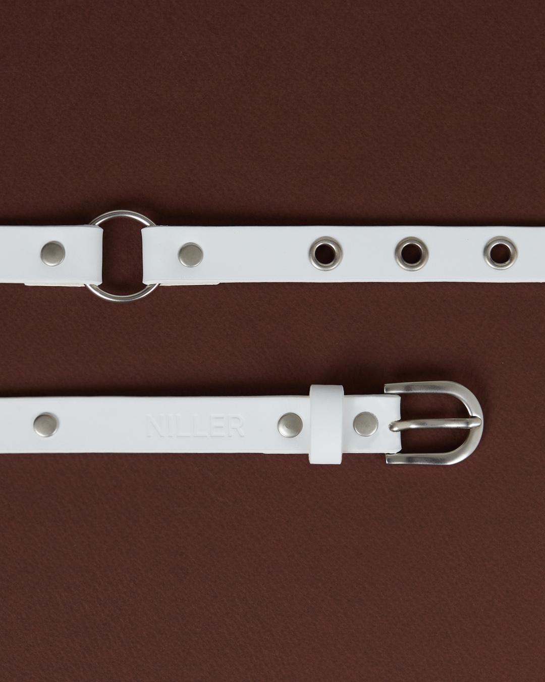 RIVET O RING DOUBLE BELT / WHITE