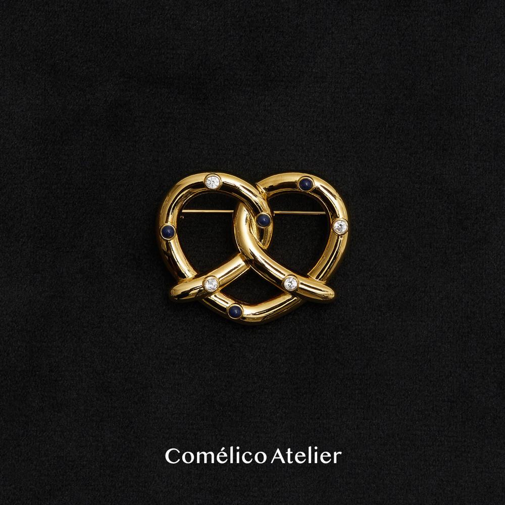 코멜리코 아틀리에 Sugar Pretzel 슈가 프레첼 브로치 (원석 프레즐 브로치)