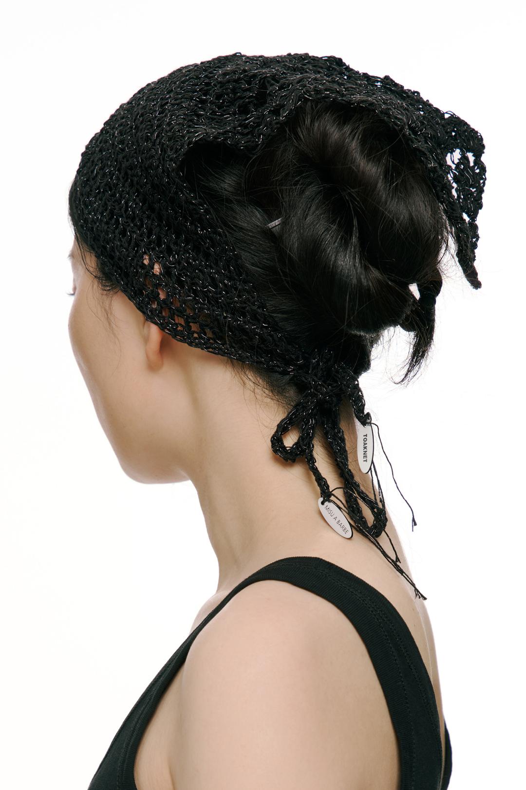 [TOAKNET X MISU A BARBE] HAIR SCARF BLACK