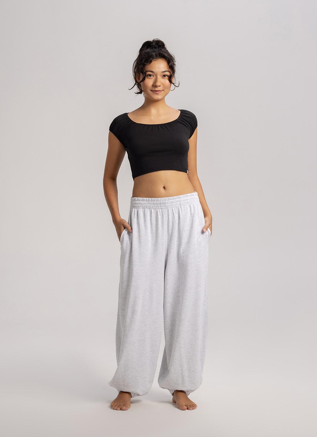 Diagonal jogger pants_Melange Grey