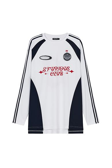 [8/21 예약배송]2 퓨리어스 클럽 사커 져지 긴팔 티셔츠 화이트