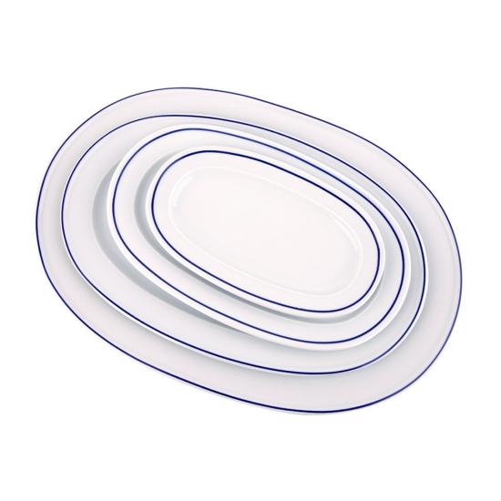폴바살 이사바 타원플레이트 4종 사이즈 택1 코발트블루라인 도자기식기 홈카페 파스타 샐러드