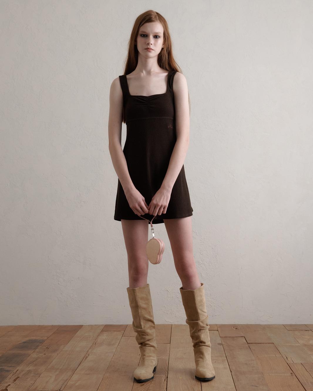 Ellen Babydoll Dress (Brown)