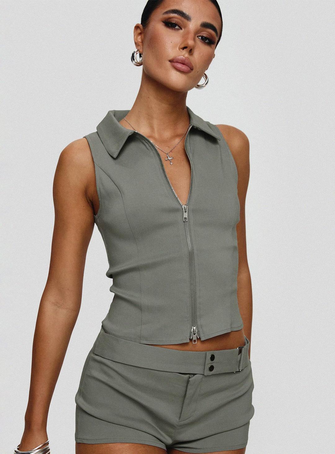 Janae Vest Top Grey - US 8 / Grey