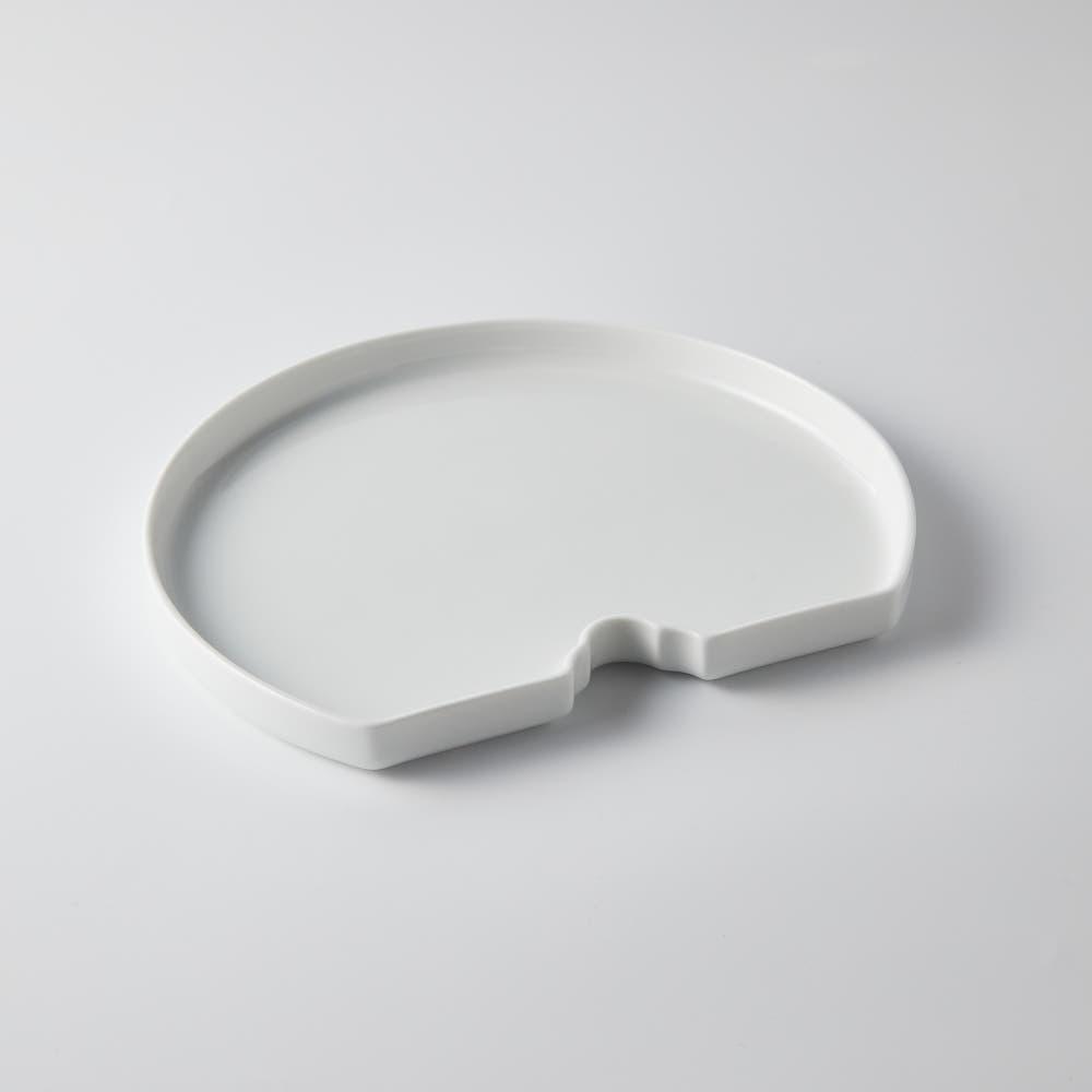 무자기 유광 부채 접시 (gloss)