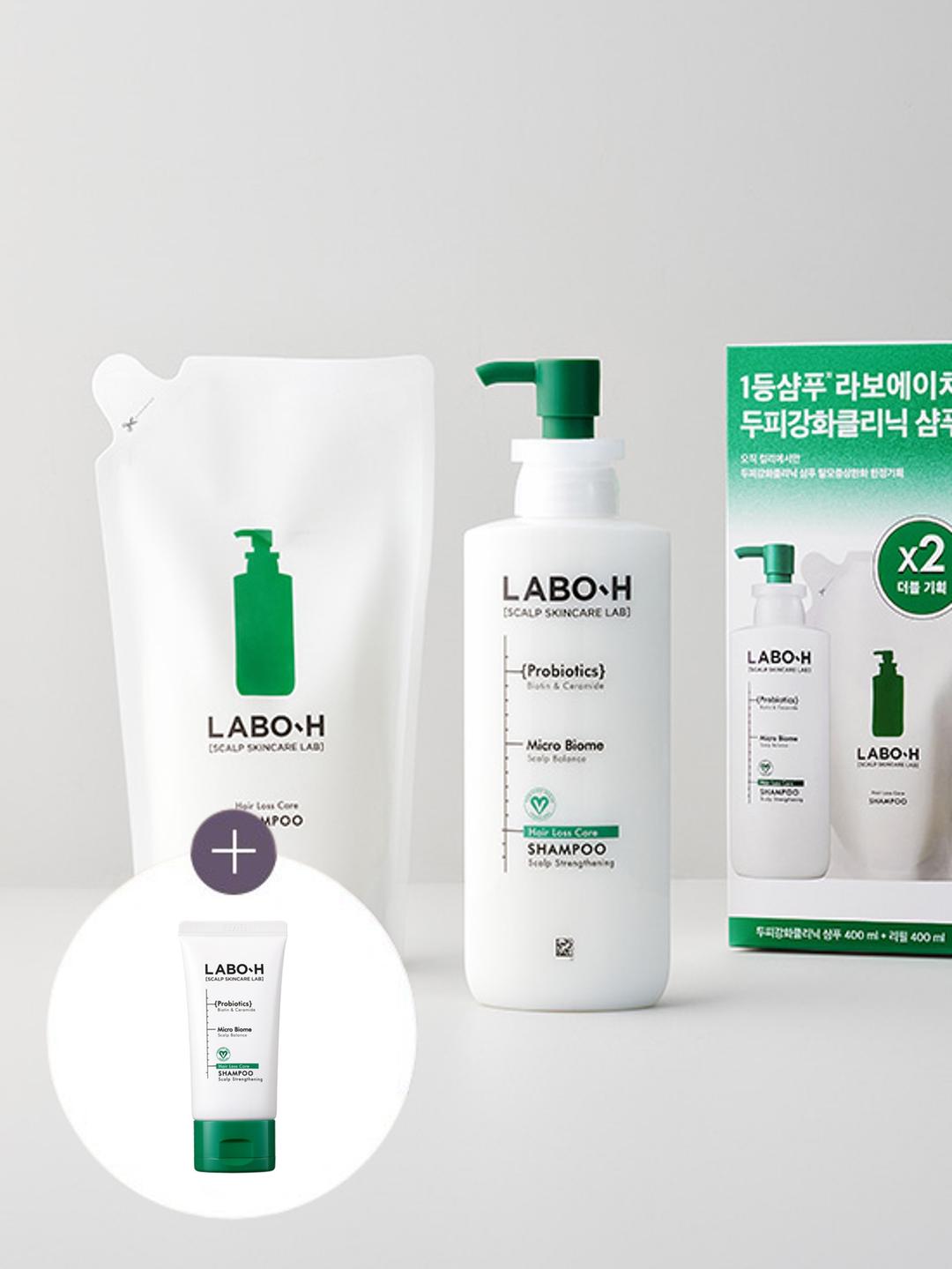 [라보에이치] 두피탈모샴푸 본품400ml+리필400ml 세트 (50ml 추가증정)