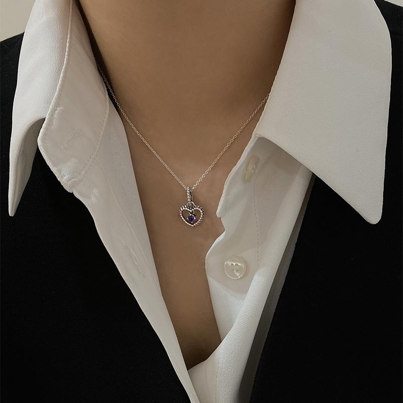 [단독기획/Set] 신신탄생석 실버 펜던트 겸 댕글참 네크리스