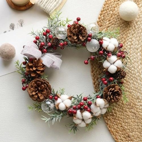 솔방울 로즈마리 목화리스 [2type]