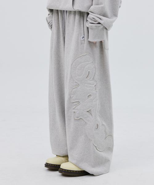 TS LOGO APPLIQUE SWEAT PANTS (GREY)