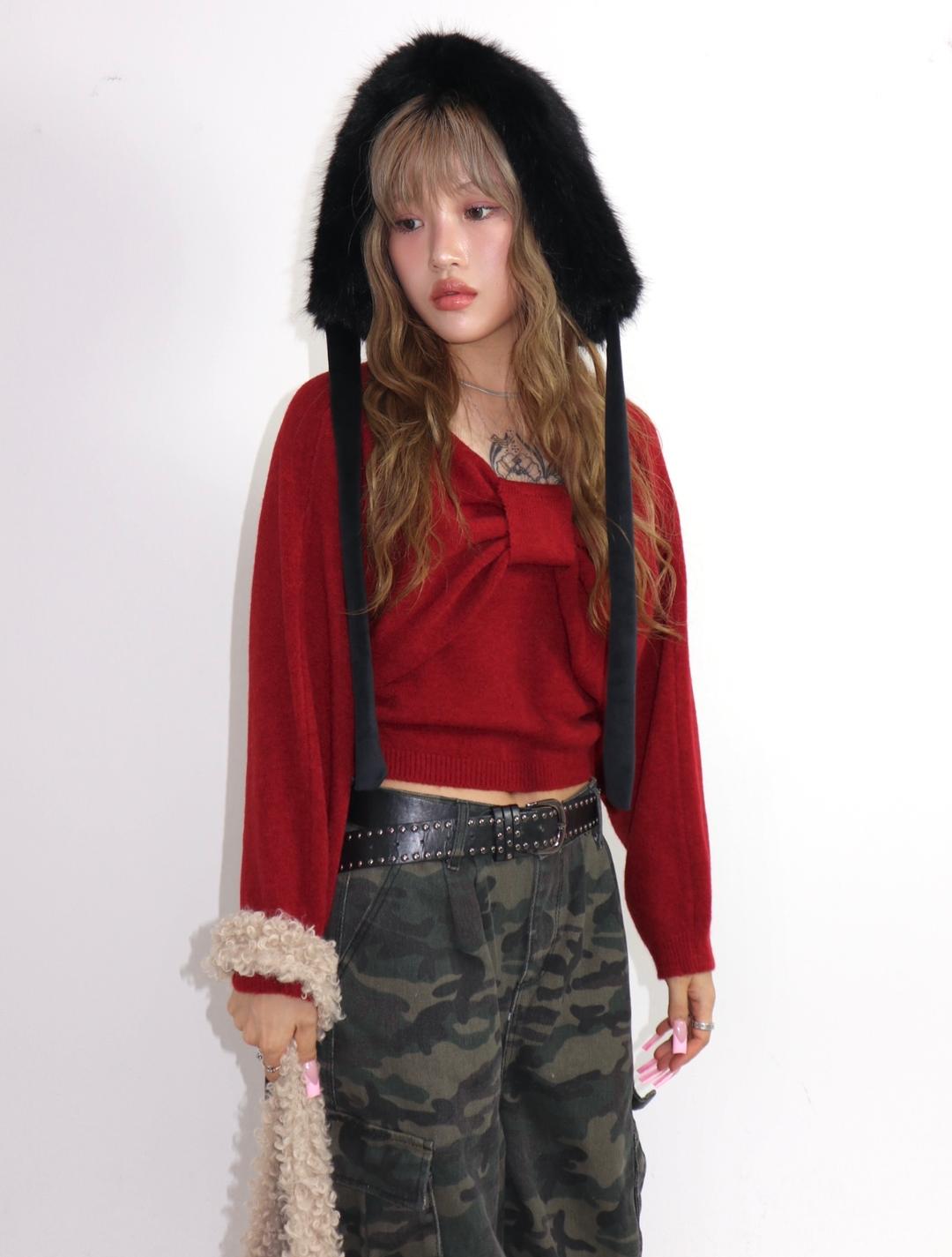 RIBBON BOLERO CARDIGAN SET