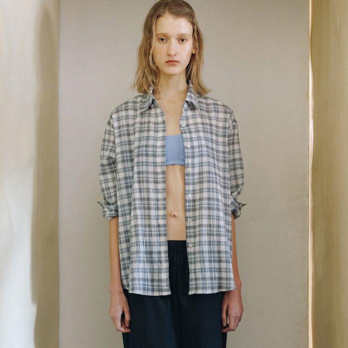 Boho check shirts (blue)