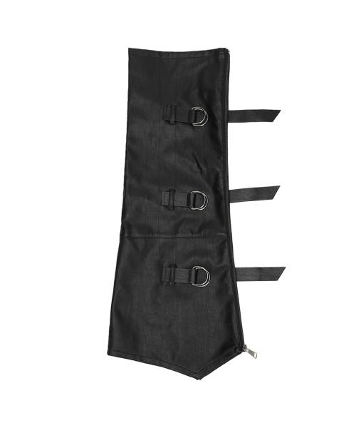 BUCKLE LEATHER LEG WARMER_BLACK