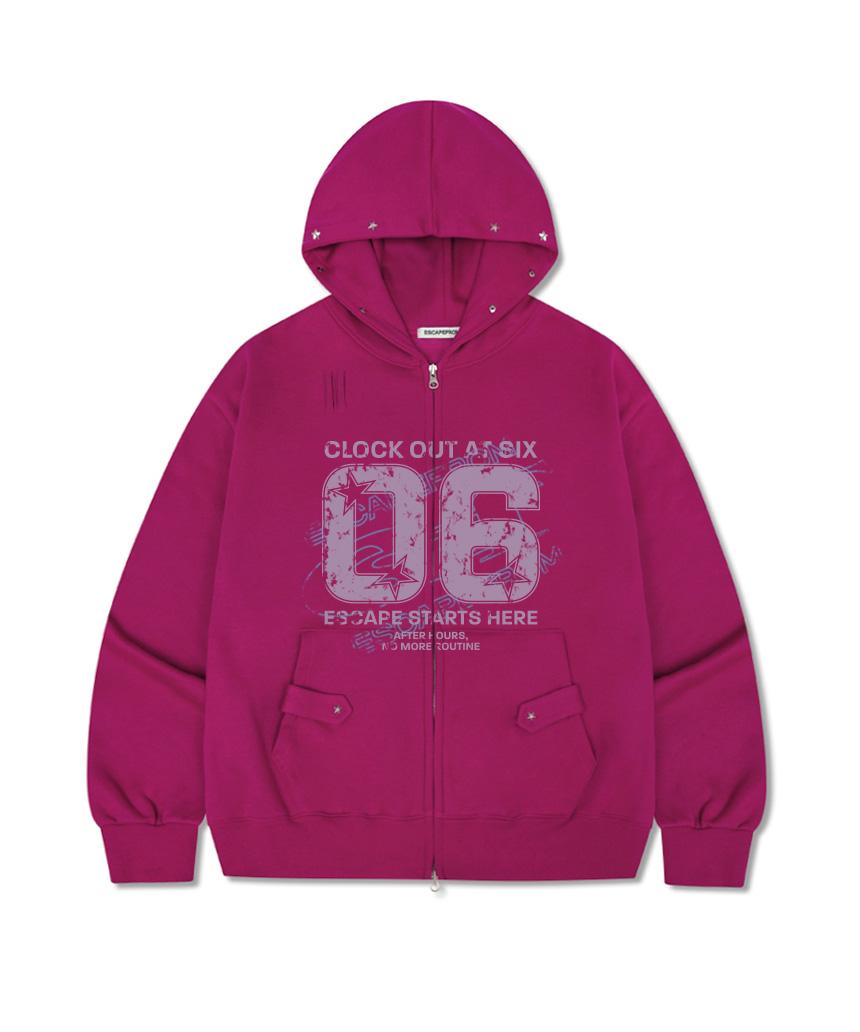 06 ESCF 프린트 별 리벳 포인트 기모 투웨이 후드집업 [4color]