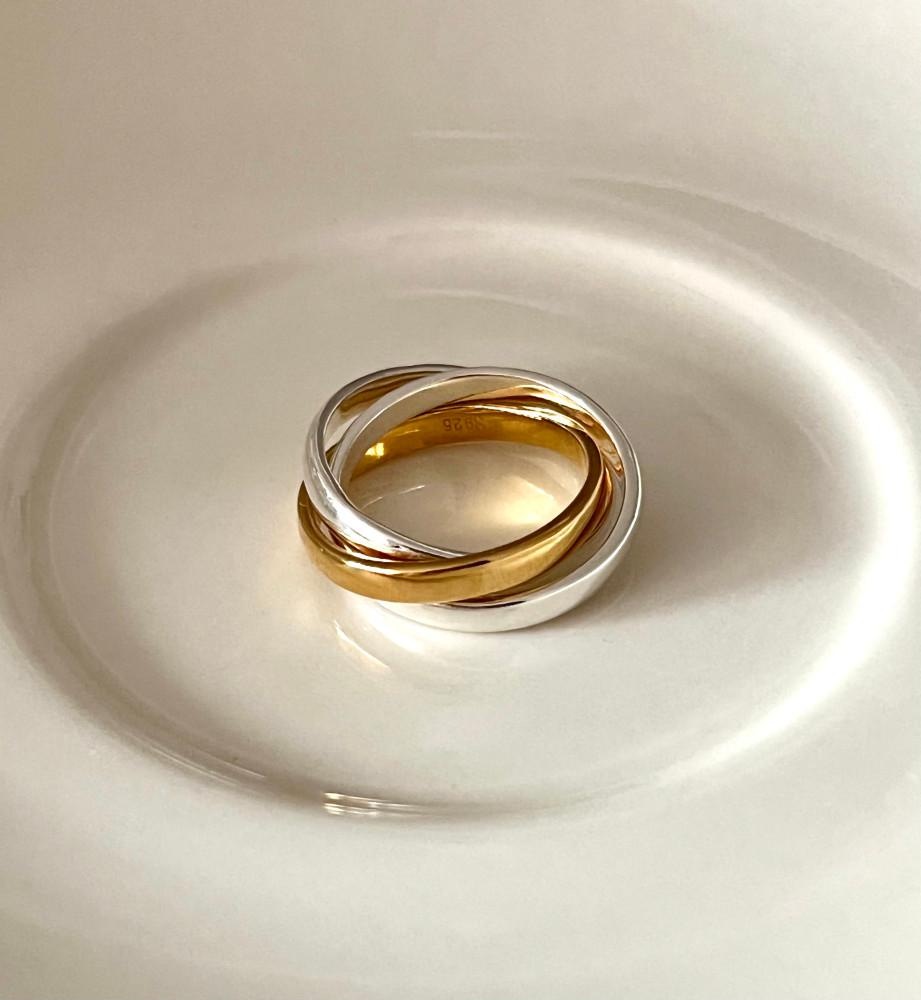 (크르와)실버925 볼드 멜로 트리플 꼬임 반지