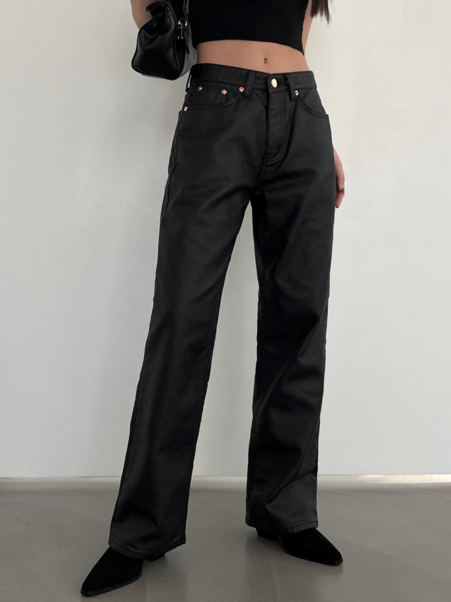 Break Coating Straight Pants (black)