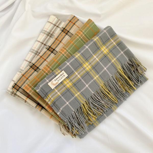 [45%세일/재입고] 두시포미 파스텔 체크 캐시미어 머플러_4컬러