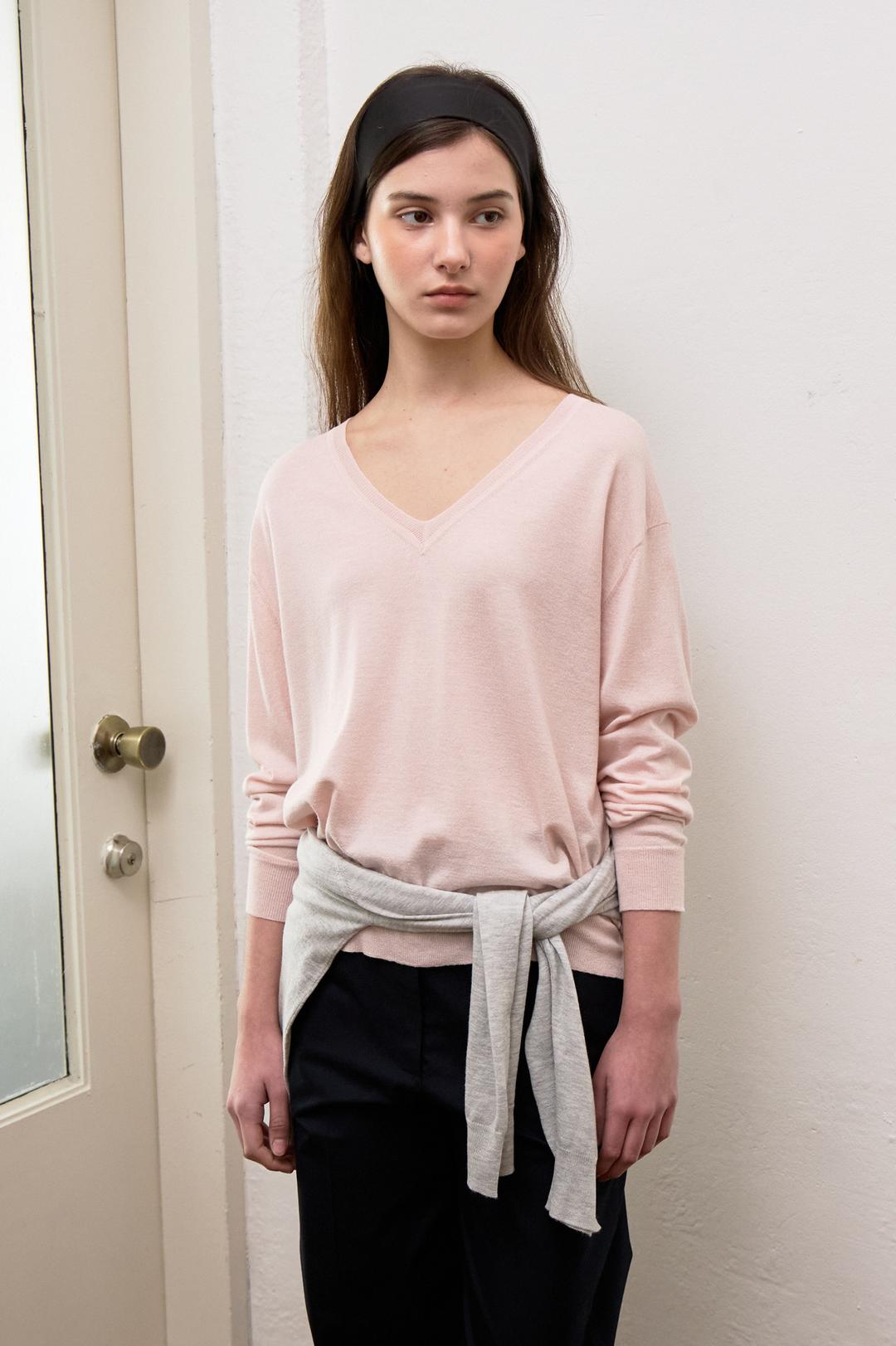 Alix Summer Wool Knit Top (Light Pink)