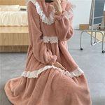 [당일출고::2col]러블리 프릴 원피스 수면 잠옷 롱 양털 파자마