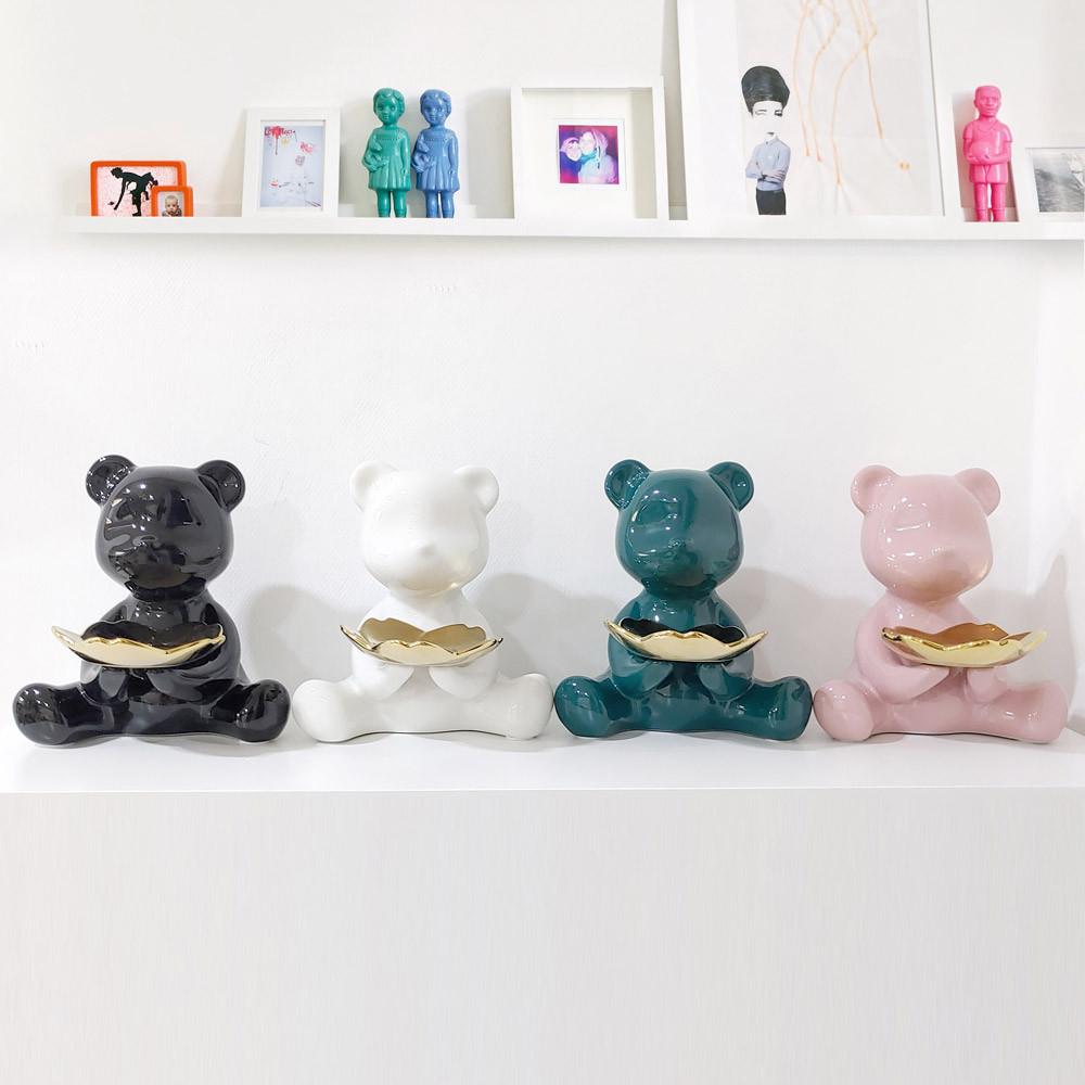 로즈소녀하우스 인테리어트레이 테디베어 곰돌이 악세사리 트레이 현관 차키보관함