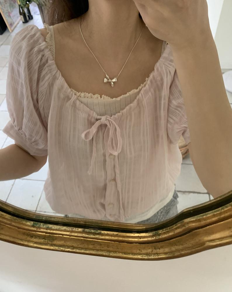 글로이 셔링넥 나그랑 블라우스 3color