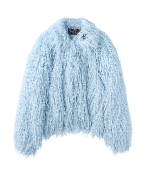 Faux Mongolian Jacket Baby Blue