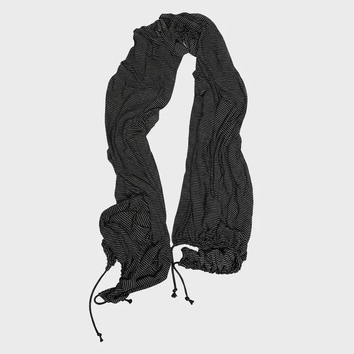 Stripe XL Drawstring Scarf, Onyx