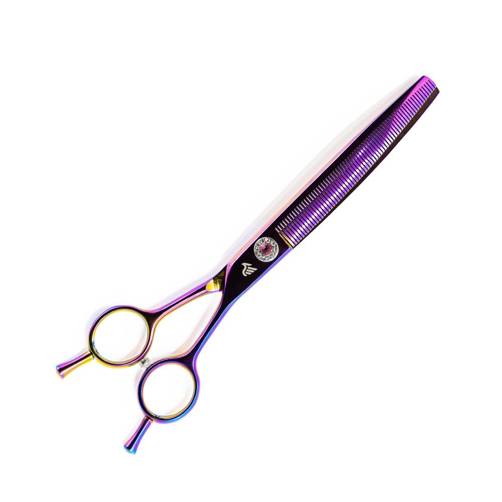 흑조 티타늄 커브숱가위 7.25인치 20-25도 66발 애견 강아지 미용가위 셀프미용 전문가용