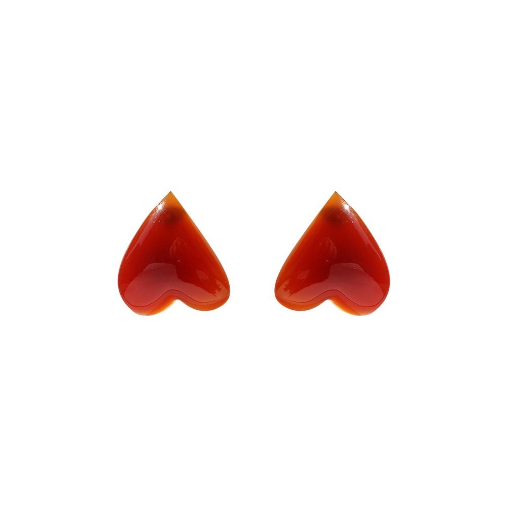 Stone love earring (Brown)