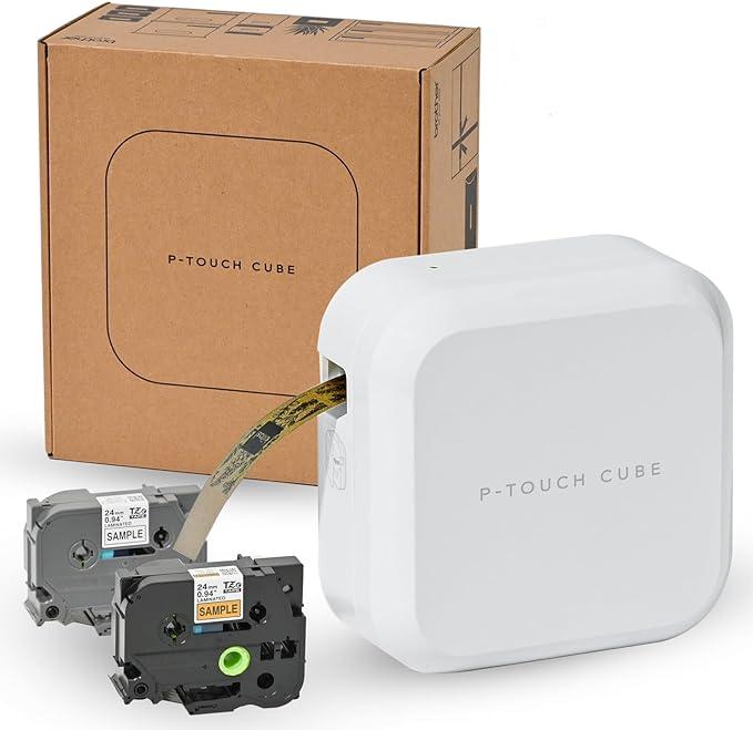 ブラザー ラベルライター ピータッチキューブ PT-P710BT (スマホ対応/3.5mm~24mm幅/TZeテープ/サンプルテープ2本付き)
