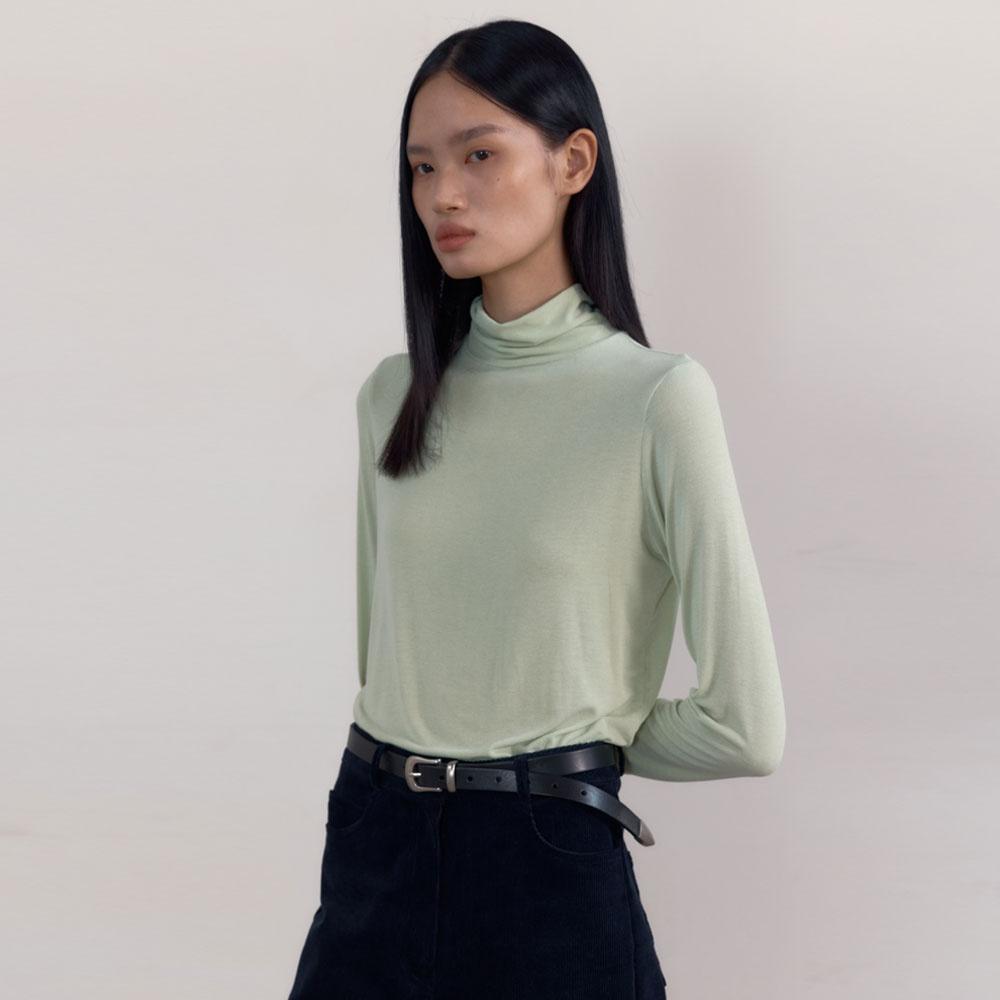 [3차] Soft Slim Turtle-neck Top (Green Mint)
