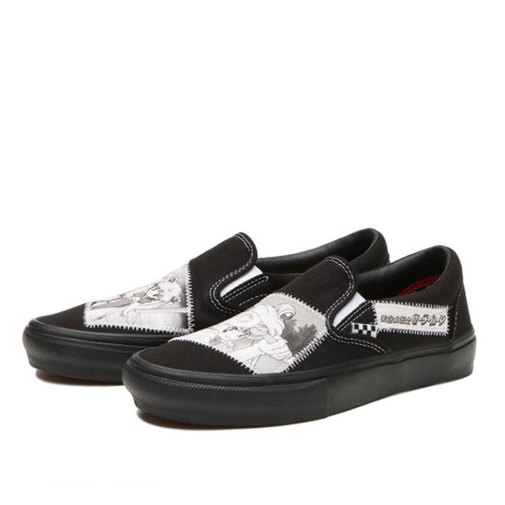 반스 Vans 스케이트 슬립온 단화 로우탑 스니커즈 프리티 가디언스 세일러문 화이트 블랙 VN0A5FCAYB2