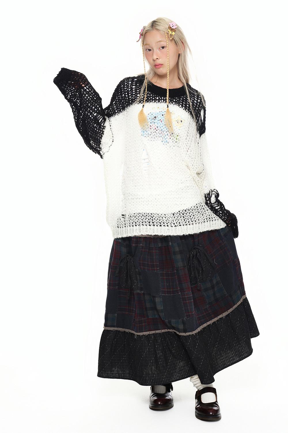 Open Weave Mesh Knit_mono