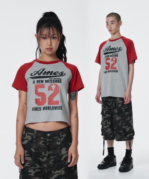 52 LOGO RAGLAN TEE RED