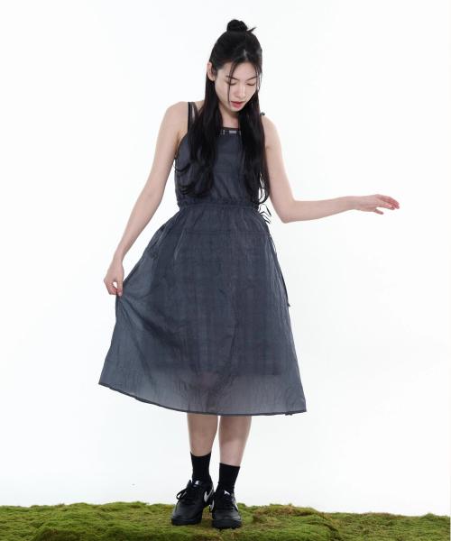 레이어드 리버시블 체크 원피스