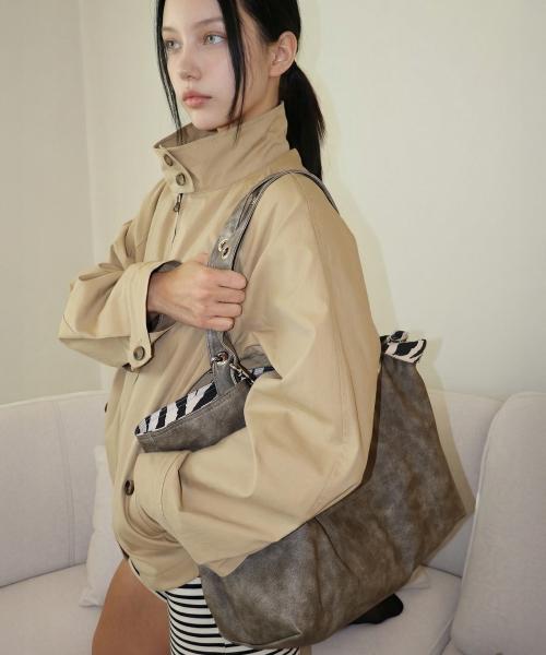 EYELET LEATHER BAG (VER.2) - KHAKI