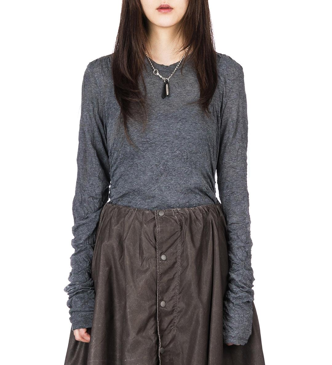 STRAIN SLIM LONGSLEEVE ANTHRACITE CRINKLE GAUZE - 36