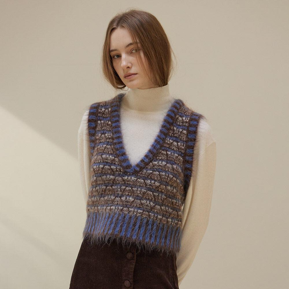 Kid Mohair Jacquard Vest