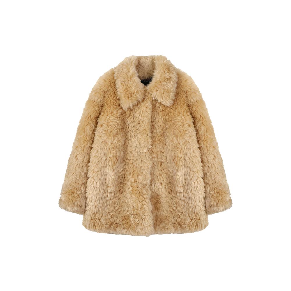 [인플루언서 착용]페이크퍼 하프코트 AR4FJA60