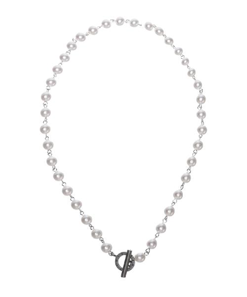 White Chain Pearl Necklace_[Bold]