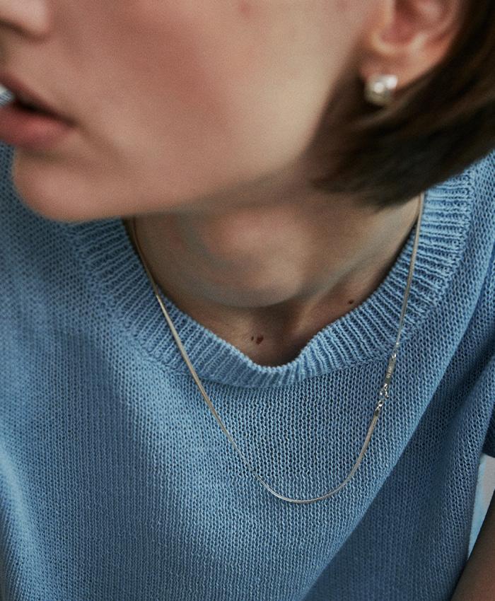 [925 silver] Un.silver.161 / flat soir necklace (long ver.)