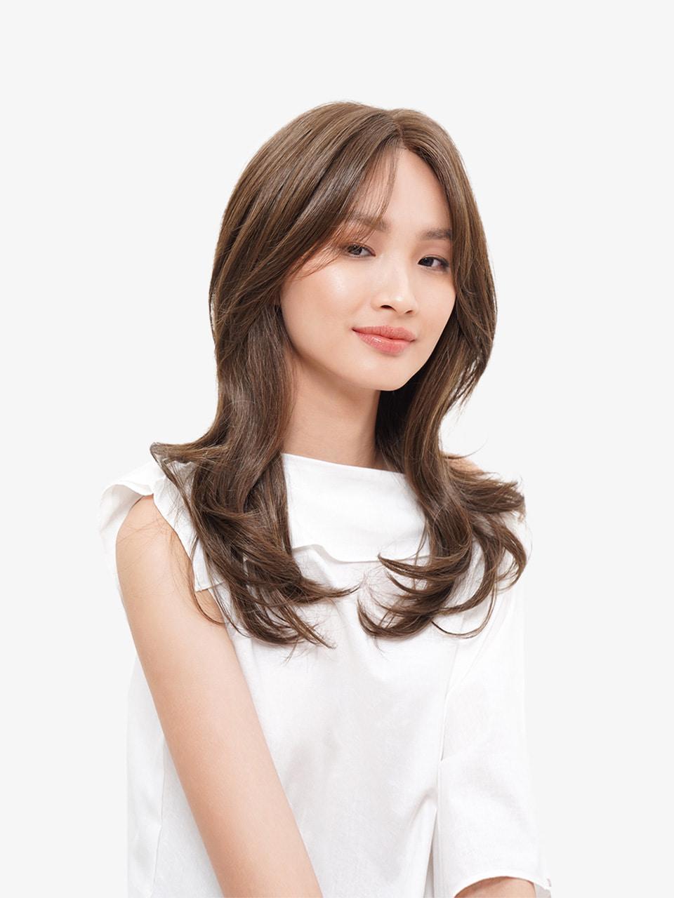 수제통가발커튼뱅 레이어드 컷 헤일리[올리브브라운]