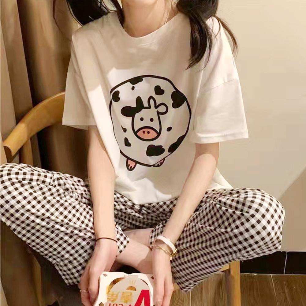 [세트/초특가] 밀크카우 반팔 긴바지 파자마세트 잠옷바지 상하세트