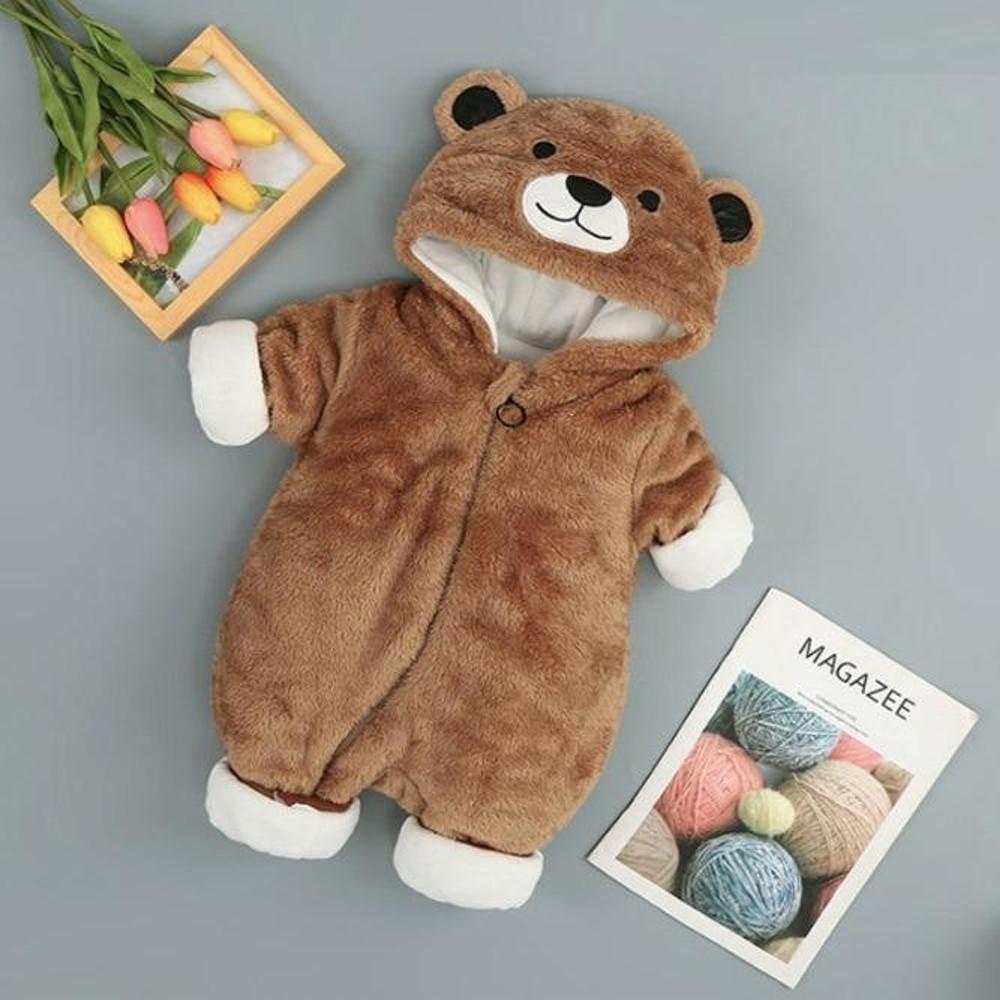 아기우주복 곰돌이 패딩 유아 방한우주복 신생아겨울우주복