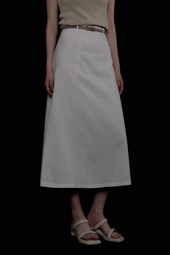 [NEW ARRIVAL 7%] 코튼100 벨트세트 세미 A라인 스커트 (뒷밴드)