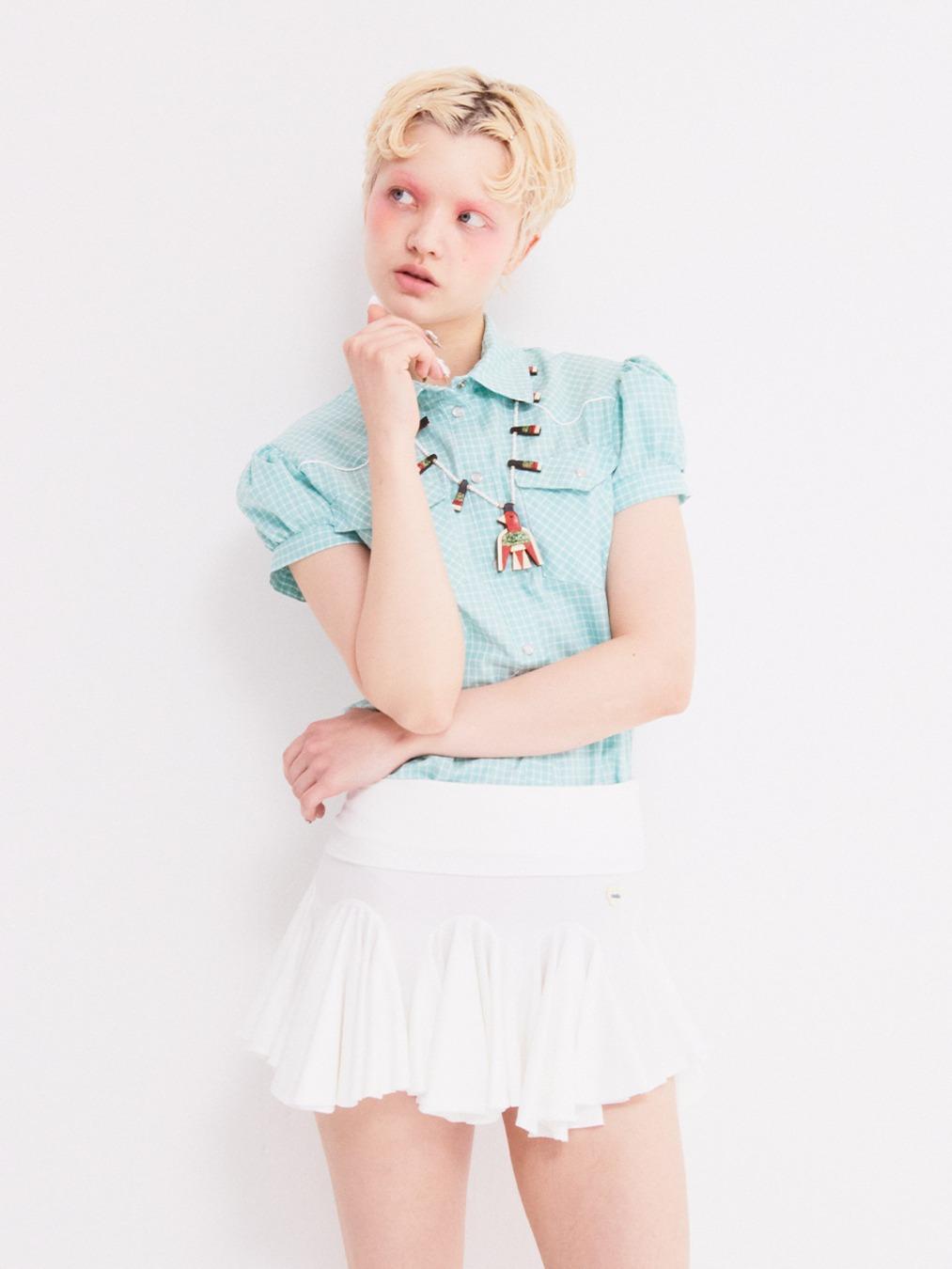 HEART MEDAL 2WAY HOOL SKIRT IVORY